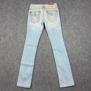 Vintage True Religion Billy Super T Size 27 Jeans Red White Thick Stitch 0588